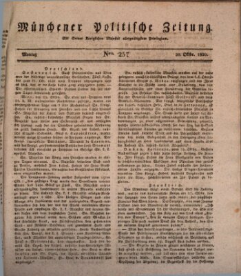 Münchener politische Zeitung (Süddeutsche Presse) Montag 30. Oktober 1820