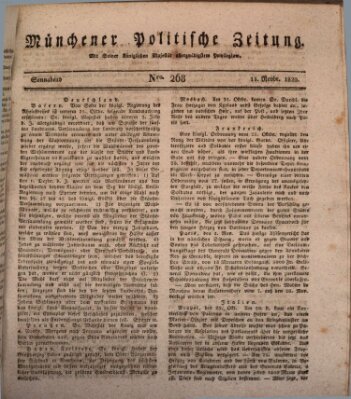 Münchener politische Zeitung (Süddeutsche Presse) Samstag 11. November 1820