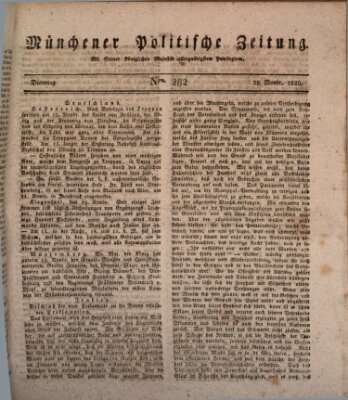 Münchener politische Zeitung (Süddeutsche Presse) Dienstag 28. November 1820