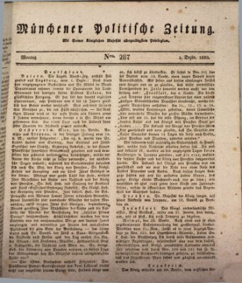 Münchener politische Zeitung (Süddeutsche Presse) Montag 4. Dezember 1820