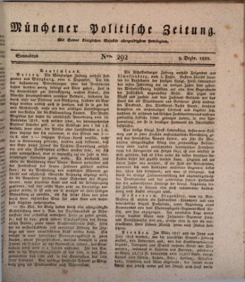 Münchener politische Zeitung (Süddeutsche Presse) Samstag 9. Dezember 1820