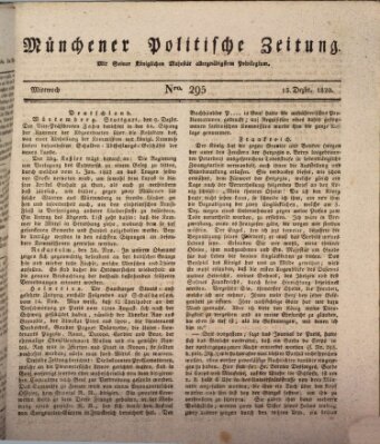 Münchener politische Zeitung (Süddeutsche Presse) Mittwoch 13. Dezember 1820