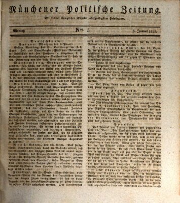 Münchener politische Zeitung (Süddeutsche Presse) Montag 6. Januar 1823