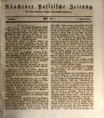 Münchener politische Zeitung (Süddeutsche Presse) Dienstag 7. Januar 1823