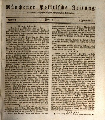 Münchener politische Zeitung (Süddeutsche Presse) Mittwoch 8. Januar 1823