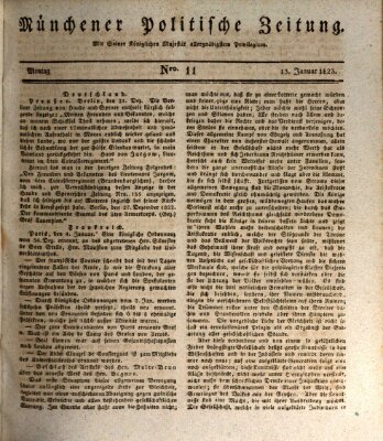 Münchener politische Zeitung (Süddeutsche Presse) Montag 13. Januar 1823