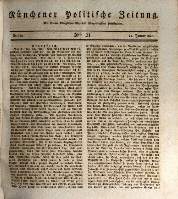 Münchener politische Zeitung (Süddeutsche Presse) Freitag 24. Januar 1823