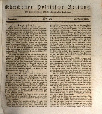 Münchener politische Zeitung (Süddeutsche Presse) Samstag 25. Januar 1823