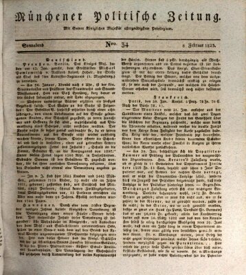 Münchener politische Zeitung (Süddeutsche Presse) Samstag 8. Februar 1823