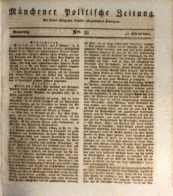 Münchener politische Zeitung (Süddeutsche Presse) Donnerstag 13. Februar 1823