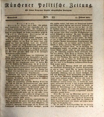 Münchener politische Zeitung (Süddeutsche Presse) Samstag 15. Februar 1823