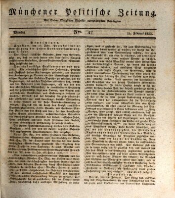 Münchener politische Zeitung (Süddeutsche Presse) Montag 24. Februar 1823