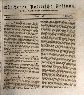 Münchener politische Zeitung (Süddeutsche Presse) Freitag 7. März 1823