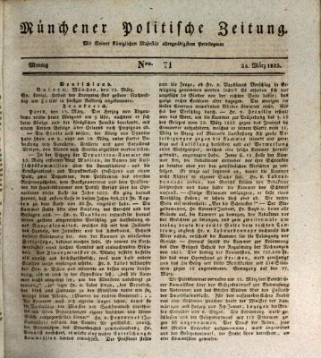 Münchener politische Zeitung (Süddeutsche Presse) Montag 24. März 1823