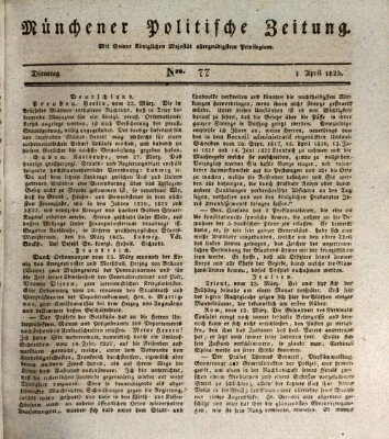 Münchener politische Zeitung (Süddeutsche Presse) Dienstag 1. April 1823