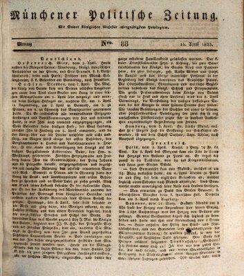 Münchener politische Zeitung (Süddeutsche Presse) Montag 14. April 1823