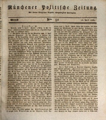 Münchener politische Zeitung (Süddeutsche Presse) Mittwoch 16. April 1823