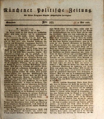 Münchener politische Zeitung (Süddeutsche Presse) Samstag 3. Mai 1823