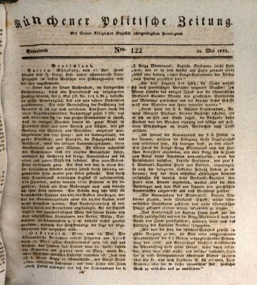 Münchener politische Zeitung (Süddeutsche Presse) Samstag 24. Mai 1823