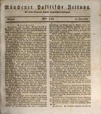 Münchener politische Zeitung (Süddeutsche Presse) Mittwoch 18. Juni 1823