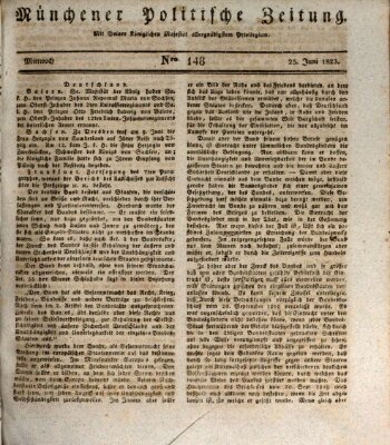 Münchener politische Zeitung (Süddeutsche Presse) Mittwoch 25. Juni 1823