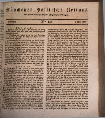 Münchener politische Zeitung (Süddeutsche Presse) Donnerstag 3. Juli 1823