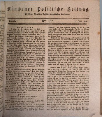 Münchener politische Zeitung (Süddeutsche Presse) Donnerstag 17. Juli 1823