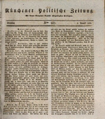 Münchener politische Zeitung (Süddeutsche Presse) Dienstag 5. August 1823