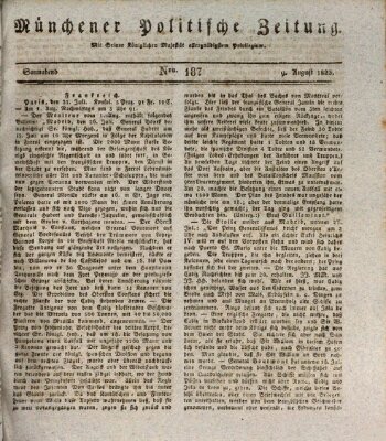 Münchener politische Zeitung (Süddeutsche Presse) Samstag 9. August 1823