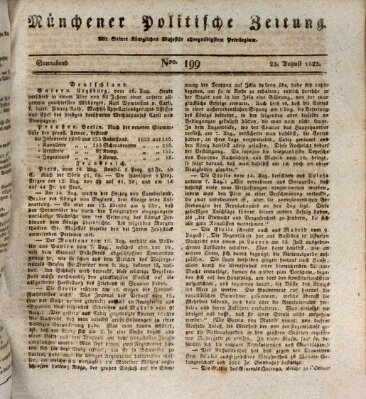 Münchener politische Zeitung (Süddeutsche Presse) Samstag 23. August 1823