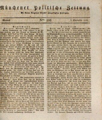 Münchener politische Zeitung (Süddeutsche Presse) Mittwoch 3. September 1823