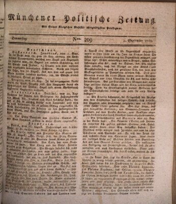 Münchener politische Zeitung (Süddeutsche Presse) Donnerstag 4. September 1823