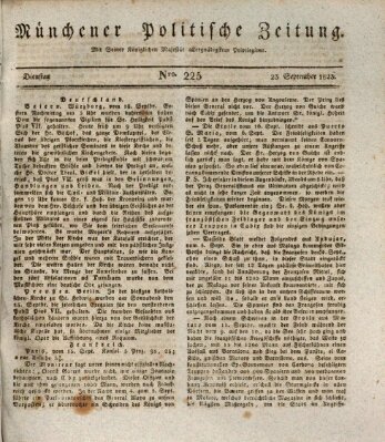 Münchener politische Zeitung (Süddeutsche Presse) Dienstag 23. September 1823