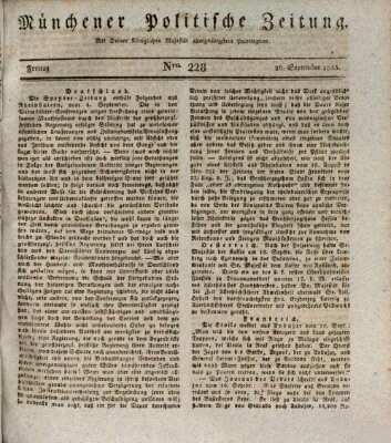 Münchener politische Zeitung (Süddeutsche Presse) Freitag 26. September 1823