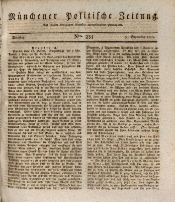 Münchener politische Zeitung (Süddeutsche Presse) Dienstag 30. September 1823