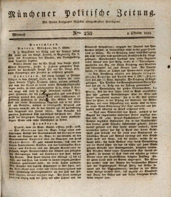 Münchener politische Zeitung (Süddeutsche Presse) Mittwoch 8. Oktober 1823