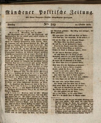 Münchener politische Zeitung (Süddeutsche Presse) Dienstag 21. Oktober 1823