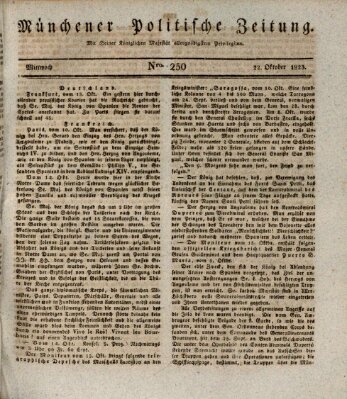 Münchener politische Zeitung (Süddeutsche Presse) Mittwoch 22. Oktober 1823