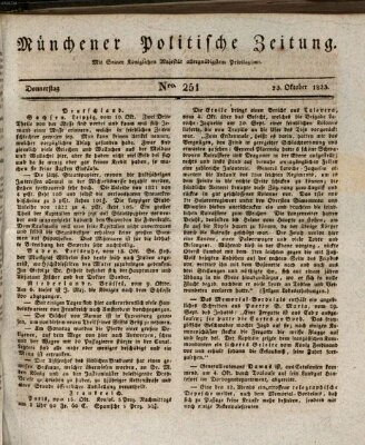 Münchener politische Zeitung (Süddeutsche Presse) Donnerstag 23. Oktober 1823