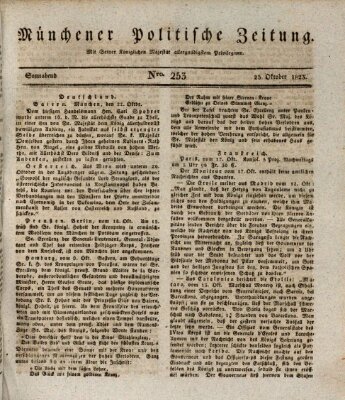 Münchener politische Zeitung (Süddeutsche Presse) Samstag 25. Oktober 1823