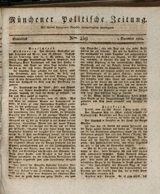 Münchener politische Zeitung (Süddeutsche Presse) Samstag 1. November 1823