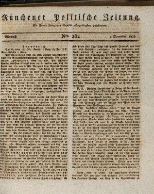 Münchener politische Zeitung (Süddeutsche Presse) Mittwoch 5. November 1823