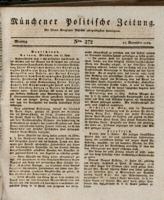 Münchener politische Zeitung (Süddeutsche Presse) Montag 17. November 1823