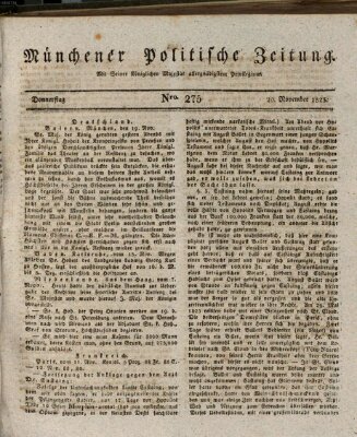 Münchener politische Zeitung (Süddeutsche Presse) Donnerstag 20. November 1823