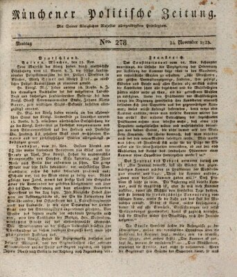 Münchener politische Zeitung (Süddeutsche Presse) Montag 24. November 1823