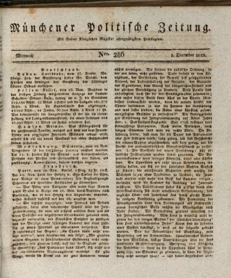 Münchener politische Zeitung (Süddeutsche Presse) Mittwoch 3. Dezember 1823