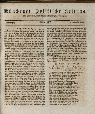 Münchener politische Zeitung (Süddeutsche Presse) Donnerstag 4. Dezember 1823