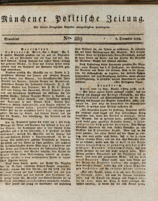 Münchener politische Zeitung (Süddeutsche Presse) Samstag 6. Dezember 1823