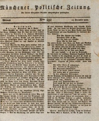 Münchener politische Zeitung (Süddeutsche Presse) Mittwoch 10. Dezember 1823