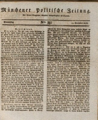Münchener politische Zeitung (Süddeutsche Presse) Donnerstag 11. Dezember 1823